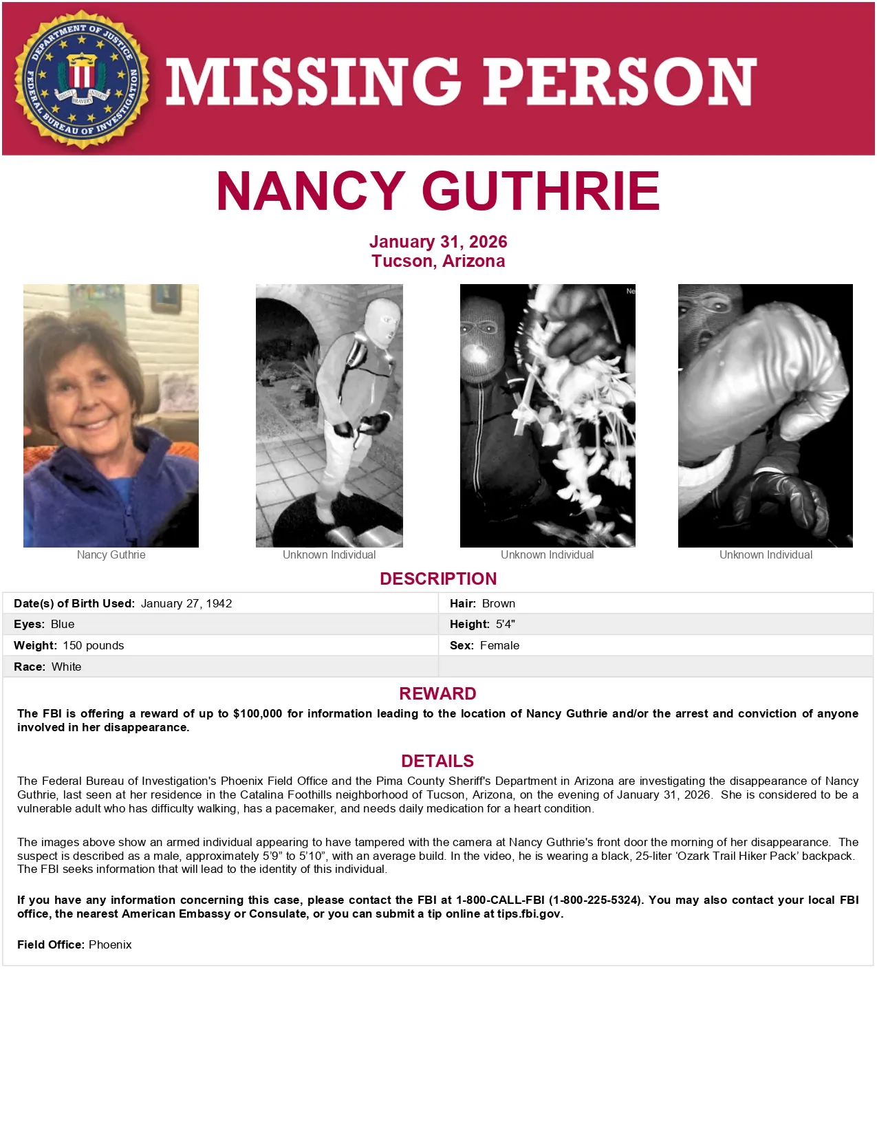 ¿Dónde está Nancy Guthrie? Cronología del caso