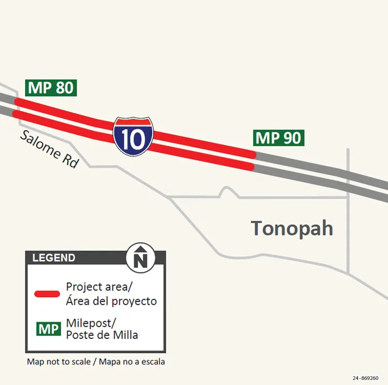 Finalizan las reparaciones del pavimento de la I-10 al oeste del Valle. Se repavimentaron diez millas entre Tonopah y Salome Road.
